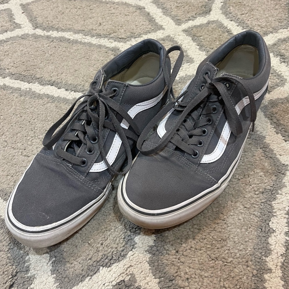 Vans Low-Top Canvas Sneakers - Gray & White